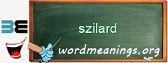 WordMeaning blackboard for szilard